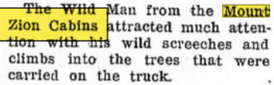 Mount Zion Cabins - Aug 06 1941 Article